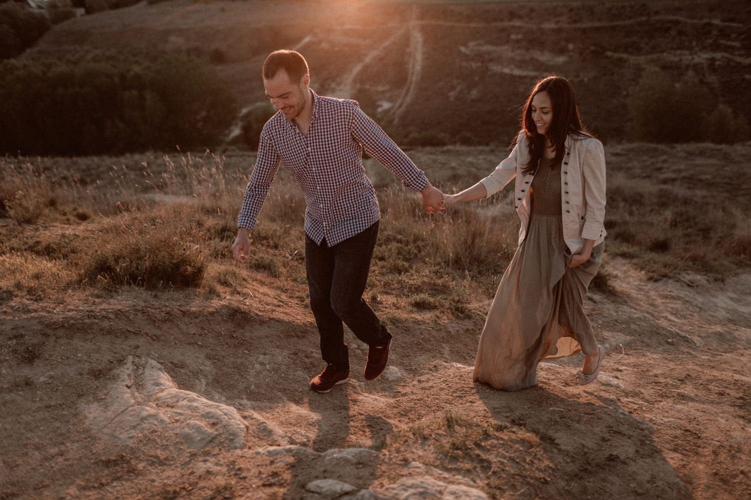 Novios al atardecer